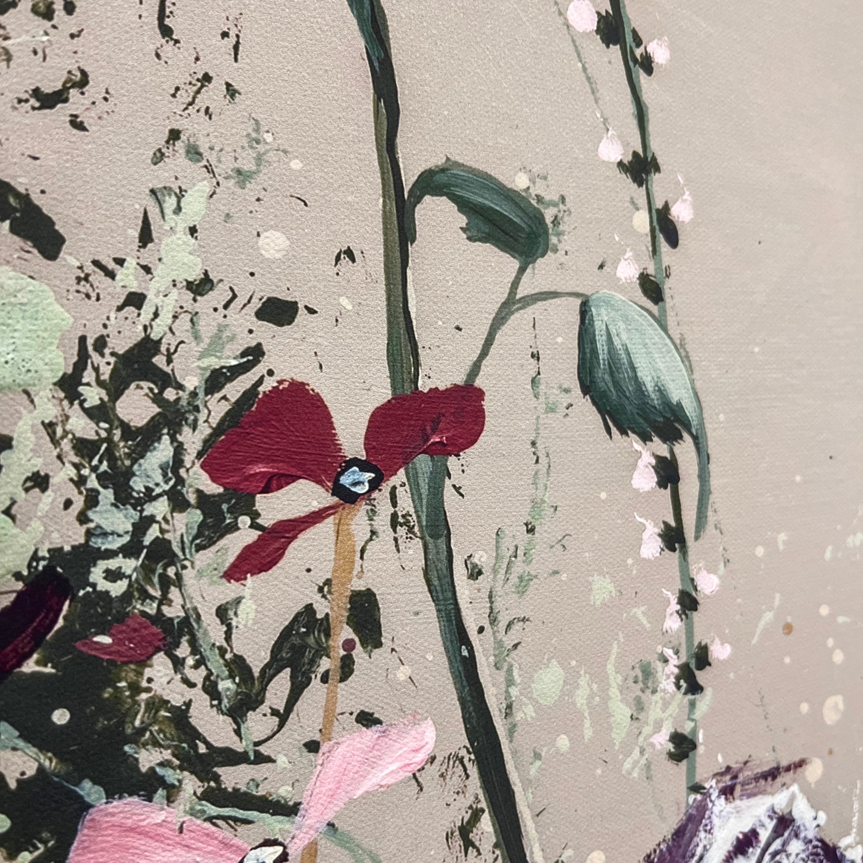 'Whispers Of The Meadow' Hand-Embellished Luxury Canvas