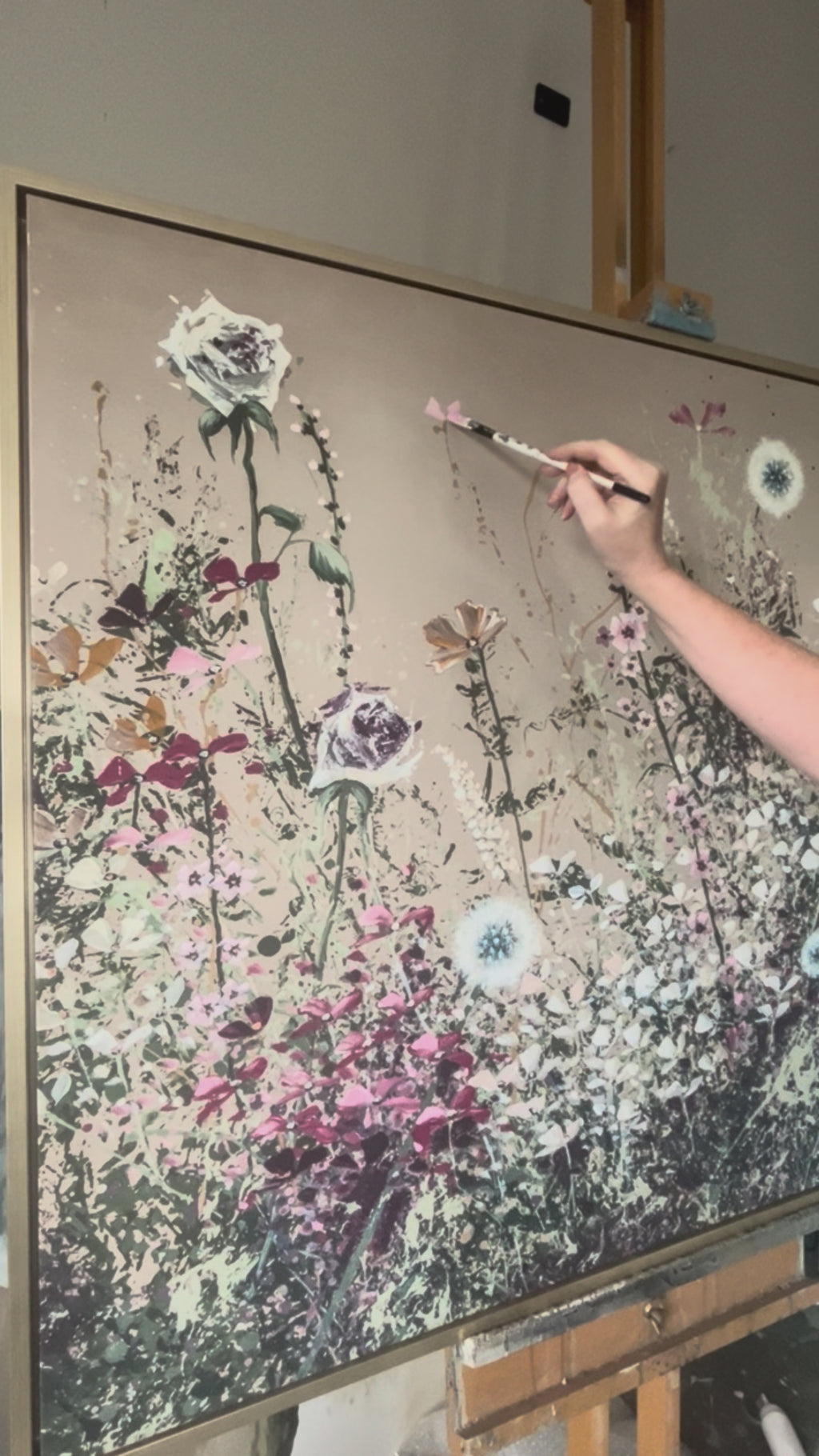 'Whispers Of The Meadow' Hand-Embellished Luxury Canvas